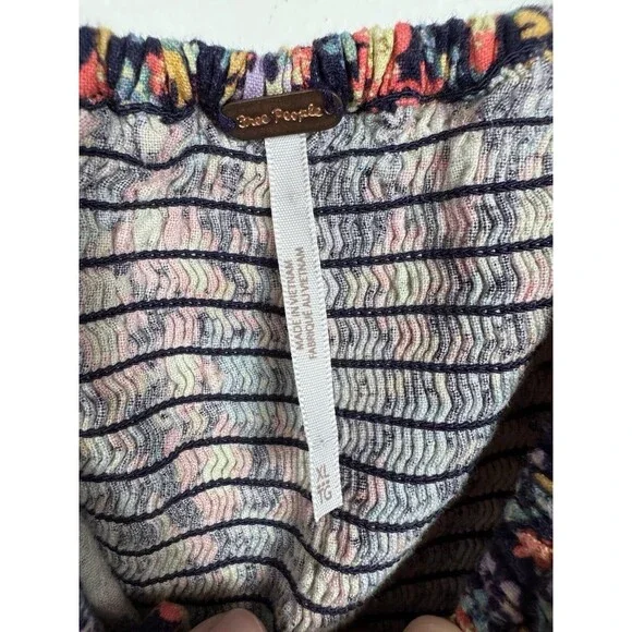 Free People Show Me Love Linen Blend Romper Size XL Off The Shoulder Floral - Picture 7 of 11